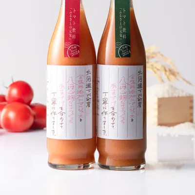 ふるさとの元気八海山の麹だけで作ったあまさけブレンド【完熟トマトジュース×甘酒】480ml×2本化粧箱梱包